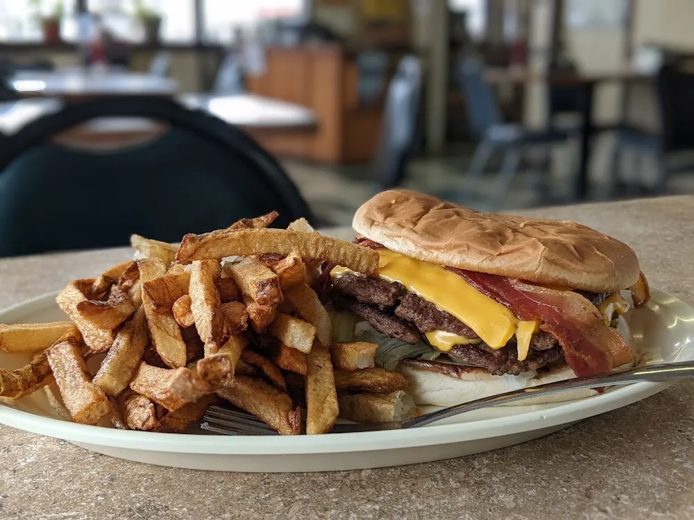 Handcut Fries and Double Bacon Cheeseburger